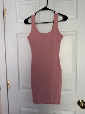 Maternity Ribbed Tank Bodycon Dress - Dusty Rose